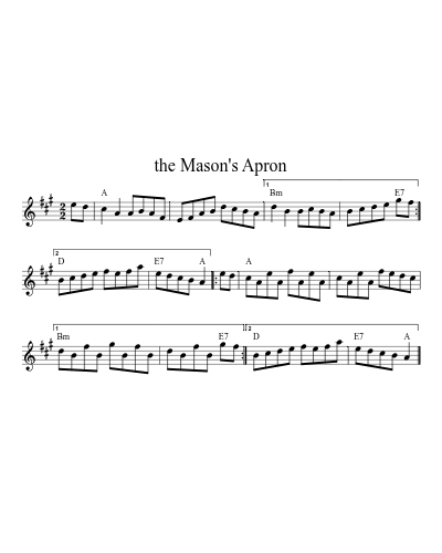 The Mason's Apron (Version 12) sheet music preview