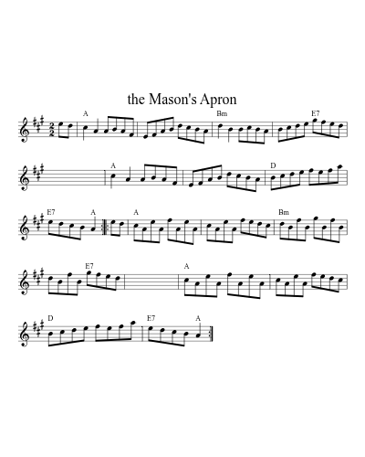The Mason's Apron (Version 15) sheet music preview