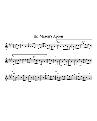 The Mason's Apron (Version 16) sheet music preview