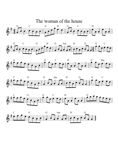 The woman of the house sheet music preview