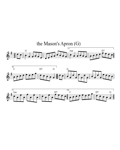 the Mason's Apron   (G) (Version 2) sheet music preview