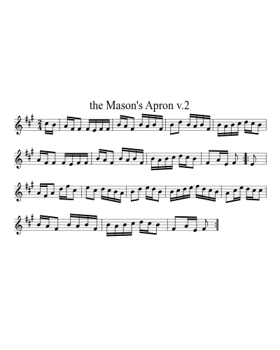 the Mason's Apron v.2 sheet music preview