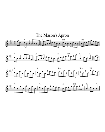 The Mason's Apron (Version 23) sheet music preview