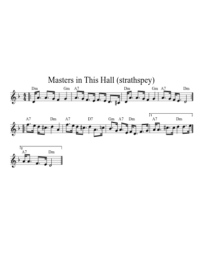 Masters in This Hall (strathspey)