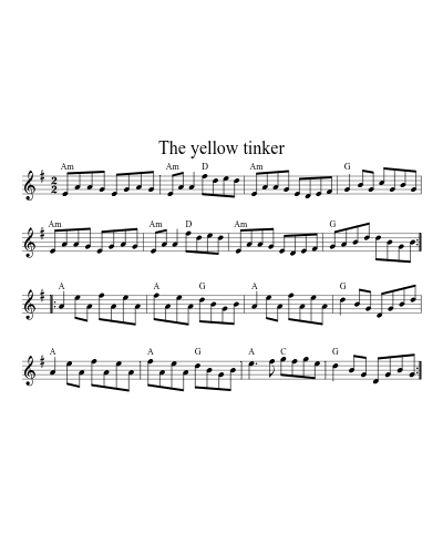 The yellow tinker sheet music preview