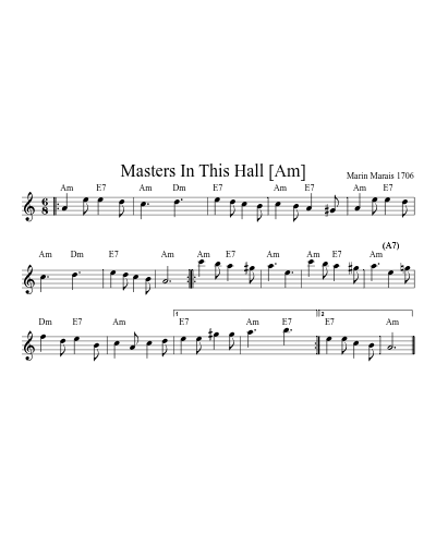 Masters In This Hall   [Am] (Version 4)