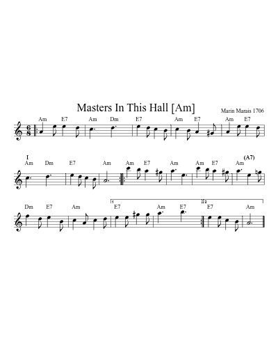 Masters In This Hall   [Am] (Version 5)