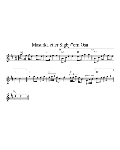 Masurka etter Sigbj\"orn Osa