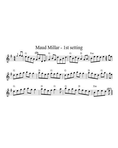 Maud Millar - 1st setting