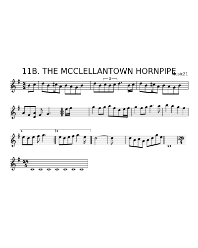 11B. THE MCCLELLANTOWN HORNPIPE (Version 2)