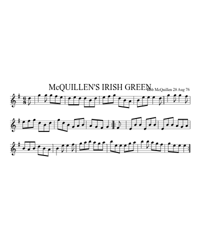 McQUILLEN'S IRISH GREEN (Version 2)