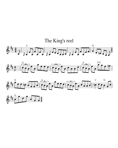 The King's Reel (Version 2) sheet music preview