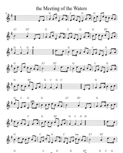 The meeting of the waters (Version 4) sheet music preview