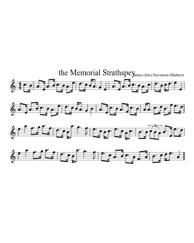 the Memorial Strathspey sheet music preview