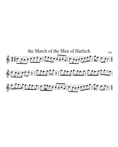 the March of the Men of Harlech (Version 4) sheet music preview