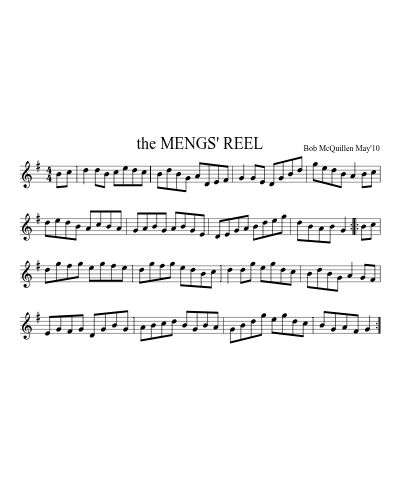 the MENGS' REEL (Mengs Reel) sheet music preview