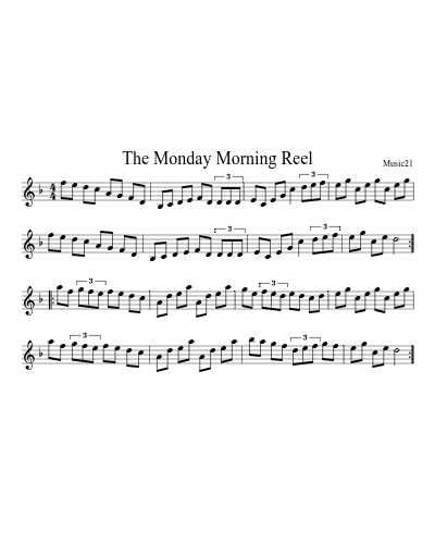The Monday Morning Reel sheet music preview
