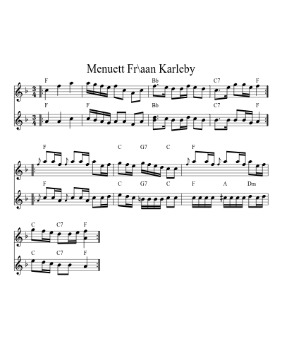 Menuett Fr\aan Karleby