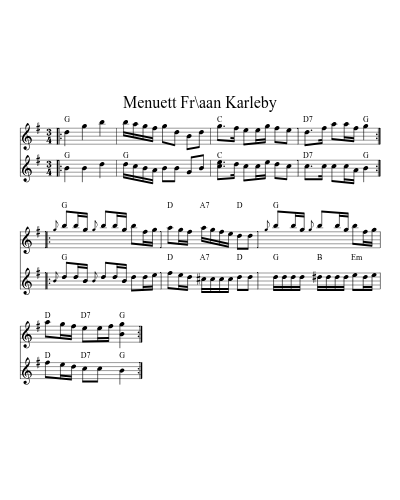 Menuett Fr\aan Karleby (Version 2)