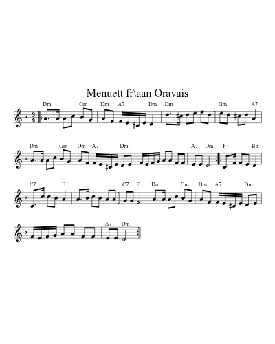 Menuett fr\aan Oravais (Version 3)