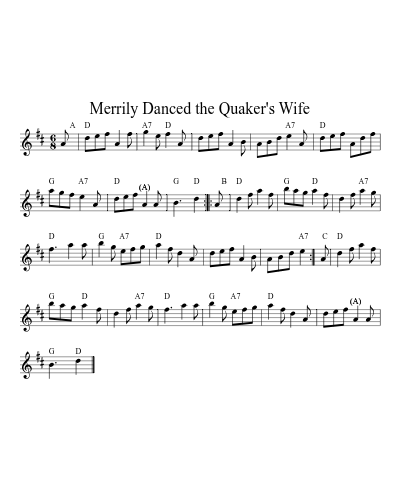 Merrily Danced the Quaker's Wife (Version 2)
