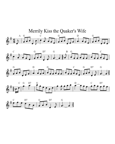 Merrily Kiss the Quaker's Wife (Version 5) sheet music preview