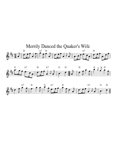 Merrily Danced the Quaker's Wife (Version 3)
