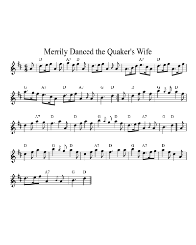 Merrily Danced the Quaker's Wife (Version 4)