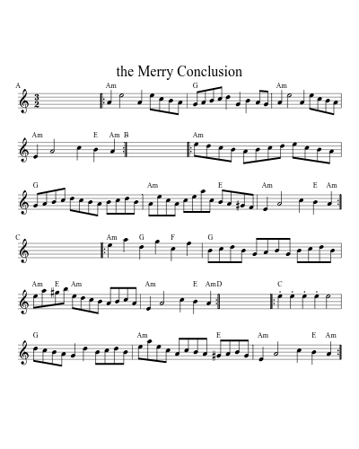 the Merry Conclusion sheet music preview