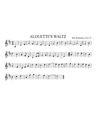 ALOUETTE'S WALTZ sheet music preview