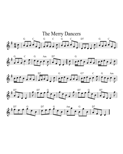 The Merry Dancers sheet music preview