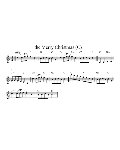 the Merry Christmas    (C) sheet music preview