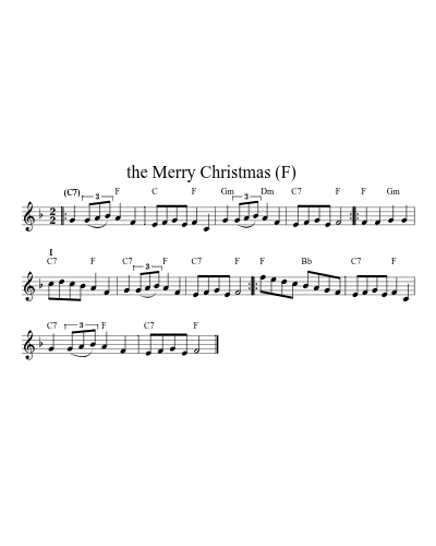 the Merry Christmas    (F) sheet music preview