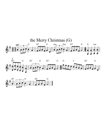 the Merry Christmas    (G) (Version 4) sheet music preview
