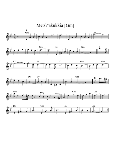 Mets\"akukkia    [Gm] (Metsakukkia)