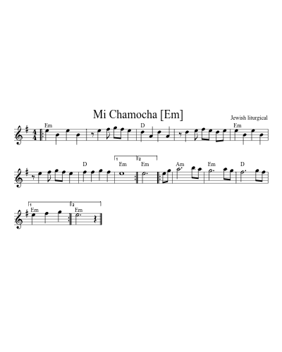 Mi Chamocha [Em] (Version 3) — Trumpet Sheet Music | Practito
