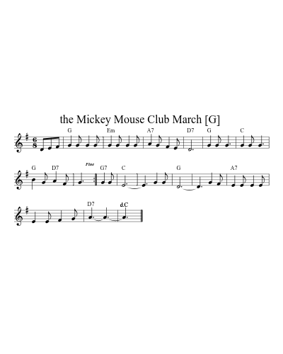 the Mickey Mouse Club March  [G]