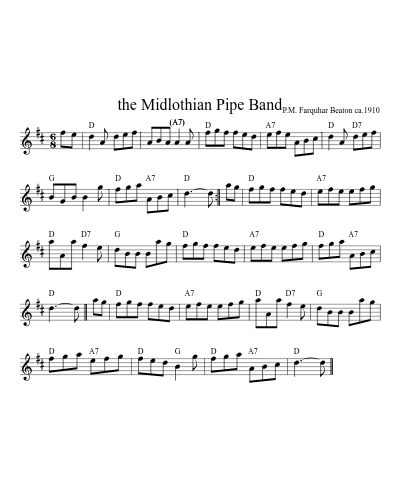 the Midlothian Pipe Band sheet music preview