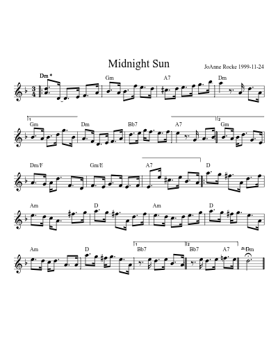 Midnight Sun sheet music preview