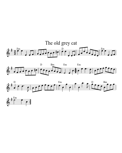 The old grey cat sheet music preview