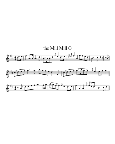 the Mill Mill O (Version 3) sheet music preview