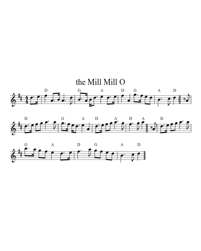 the Mill Mill O (Version 6) sheet music preview