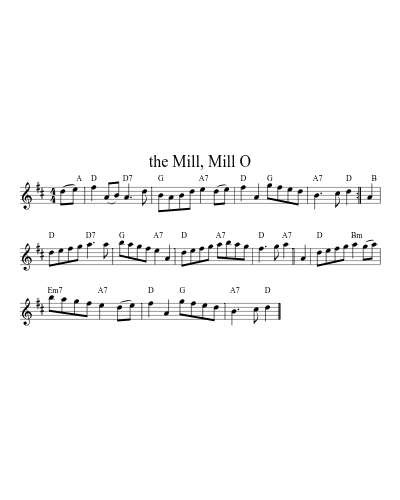 the Mill, Mill O (Version 2) sheet music preview