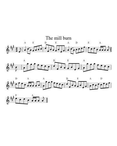 The mill burn (Version 4) sheet music preview