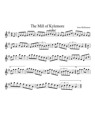 The mill of Kylemore (Version 4) sheet music preview
