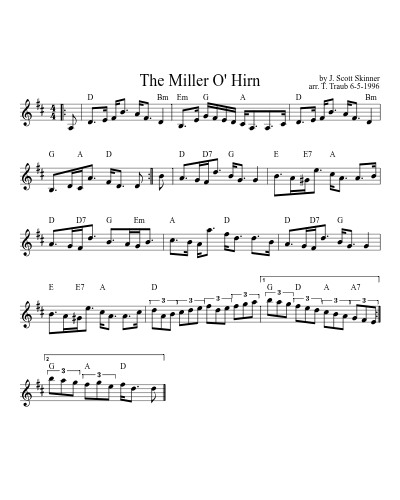 The Miller O' Hirn (Version 2) sheet music preview