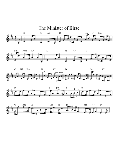 The Minister of Birse (Version 2) sheet music preview