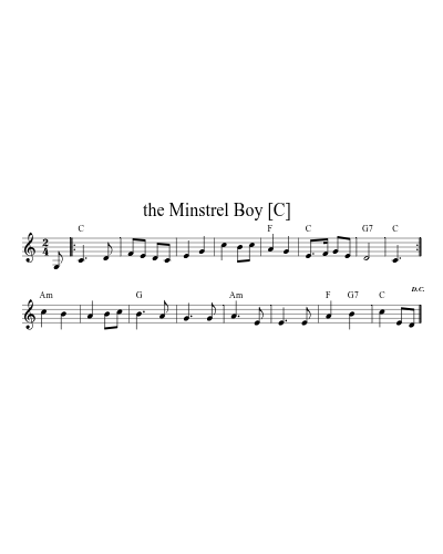 the Minstrel Boy   [C]