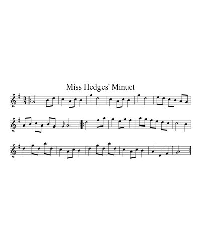 Miss Hedges' Minuet (Version 2)