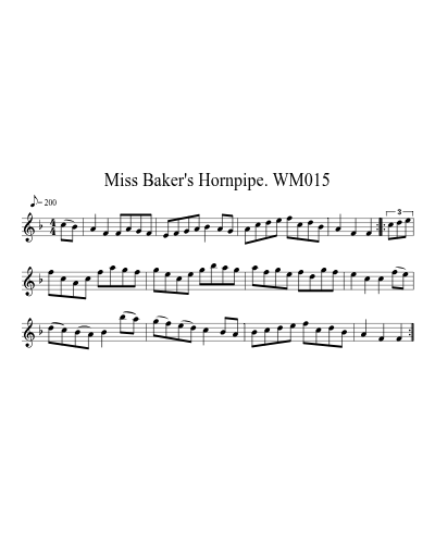 Miss Baker's Hornpipe. WM015